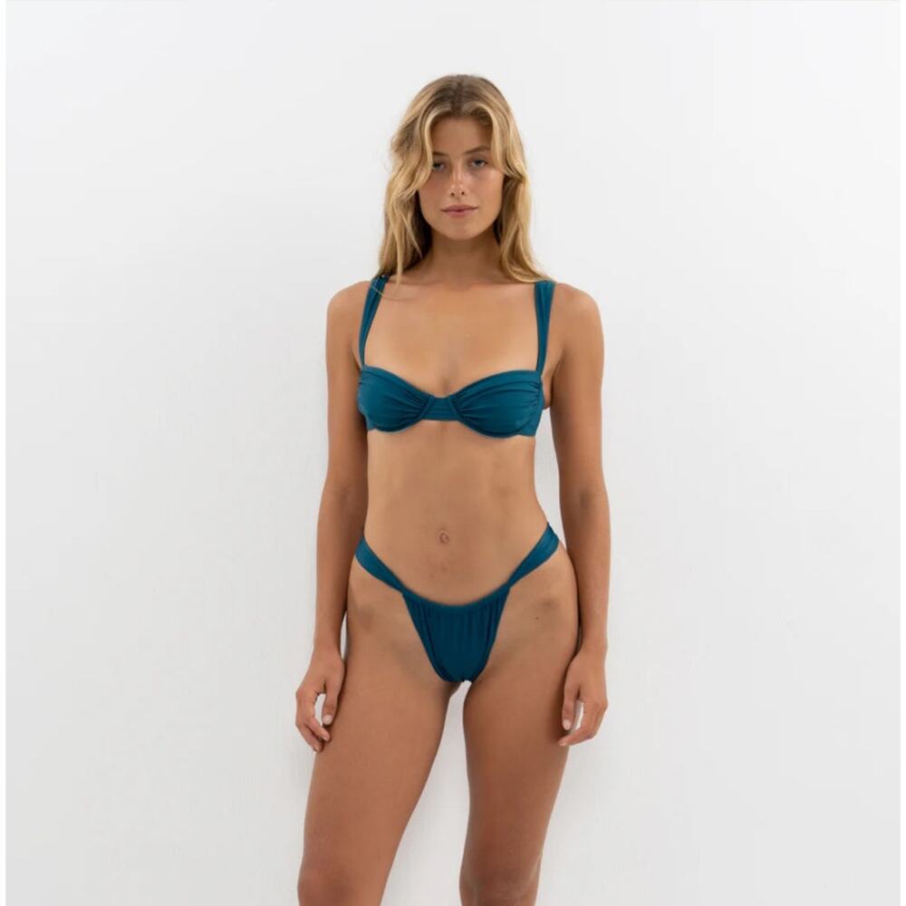 Belle Swim Oracle Top Bare Bottoms azure teal small bikini Free People Movement